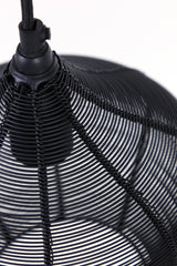 Suspended Five-Light Fixture Alvaro in Matte Black, 100x20x122 cm