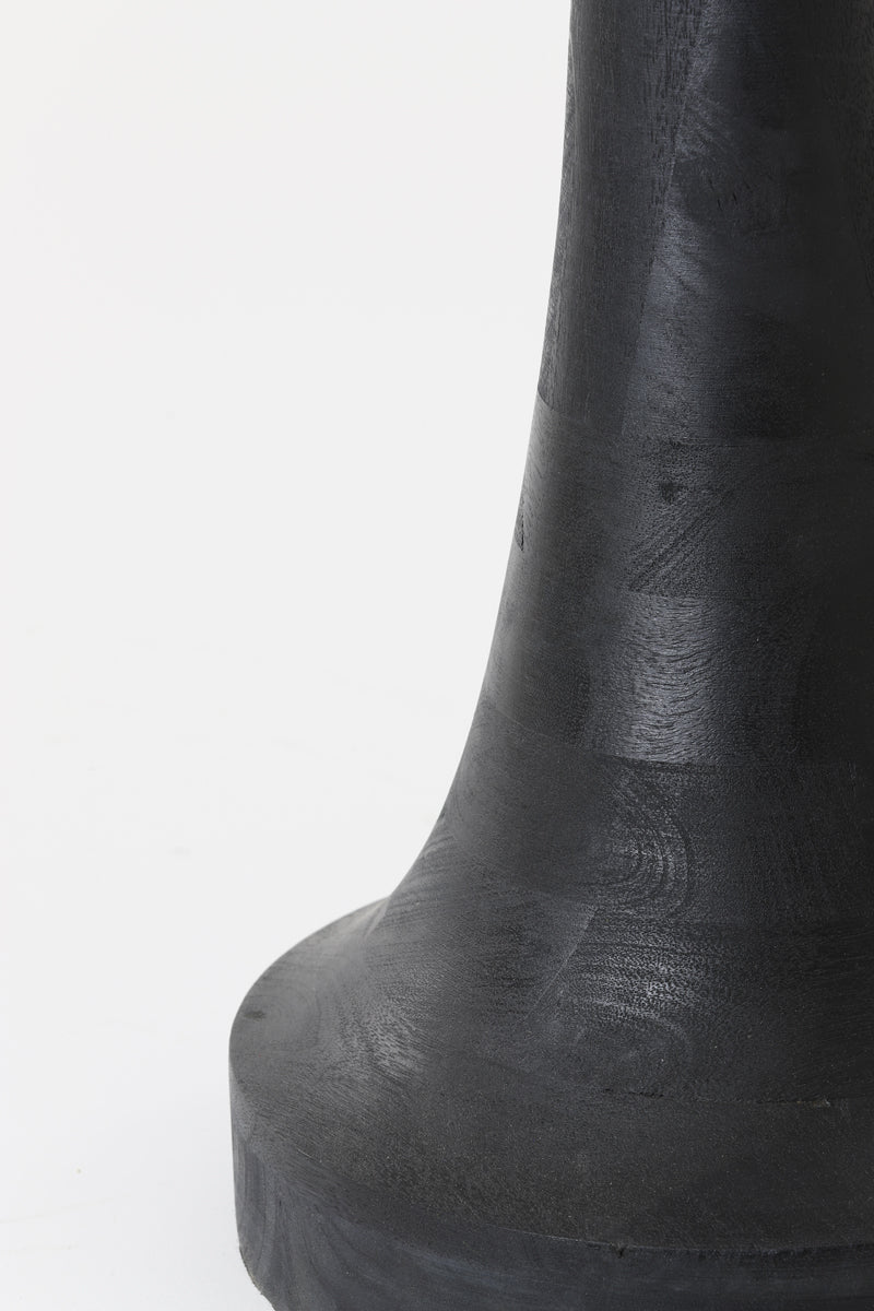 Elegant Black Matte Wooden Floor Lamp 25x135 cm