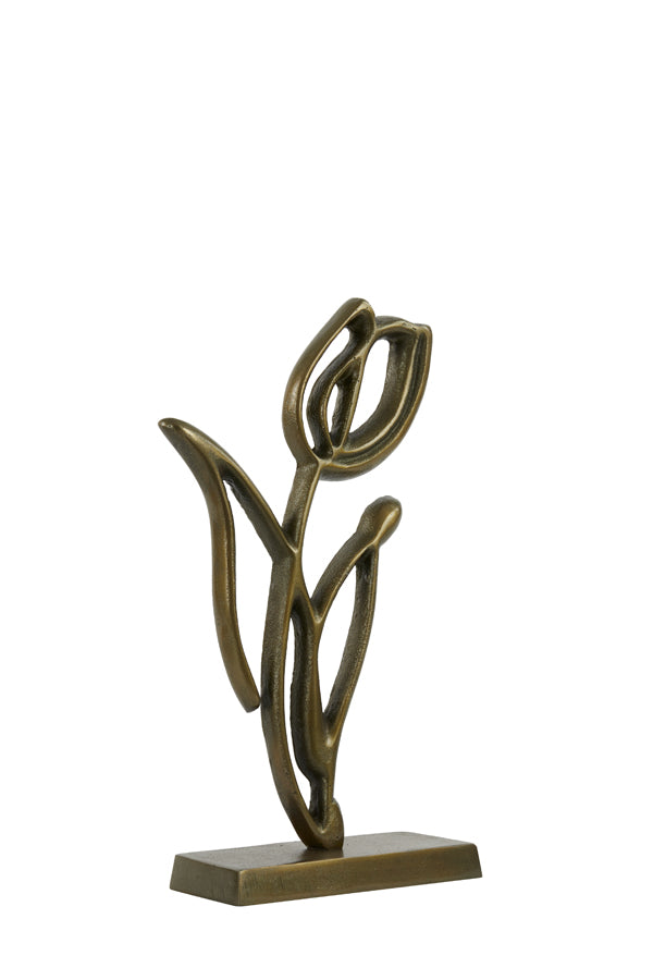 Antique Bronze Tulip Ornament on Base 17x6x35 cm