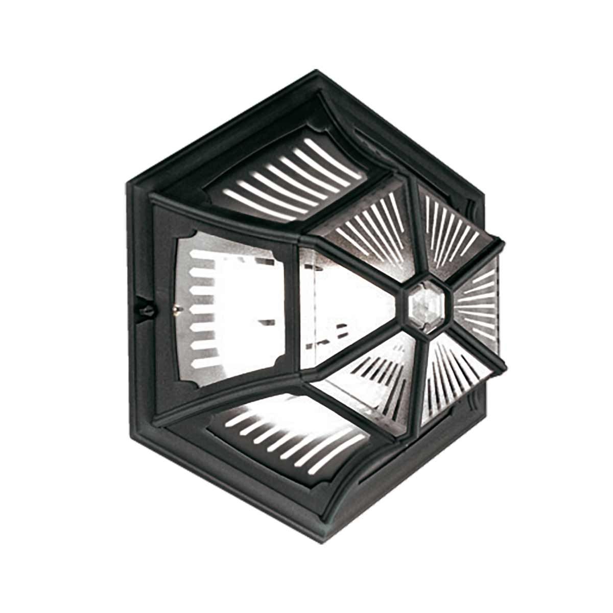 Elegant Black Die-Cast Aluminium Flush Mount Lantern