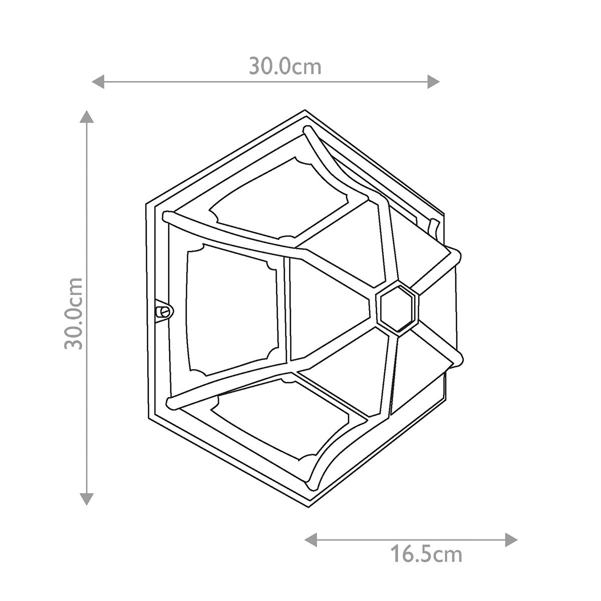 Elegant Black Die-Cast Aluminium Flush Mount Lantern