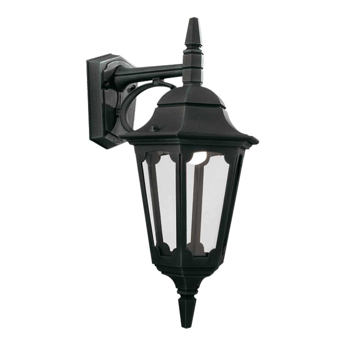 Elegant Black Parish Down Wall Lantern