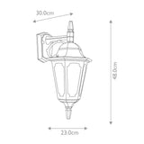 Elegant Black Parish Down Wall Lantern