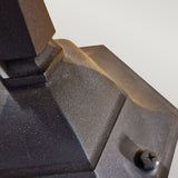 Black Die-Cast Aluminium Pillar Lantern with Clear Glass Panels