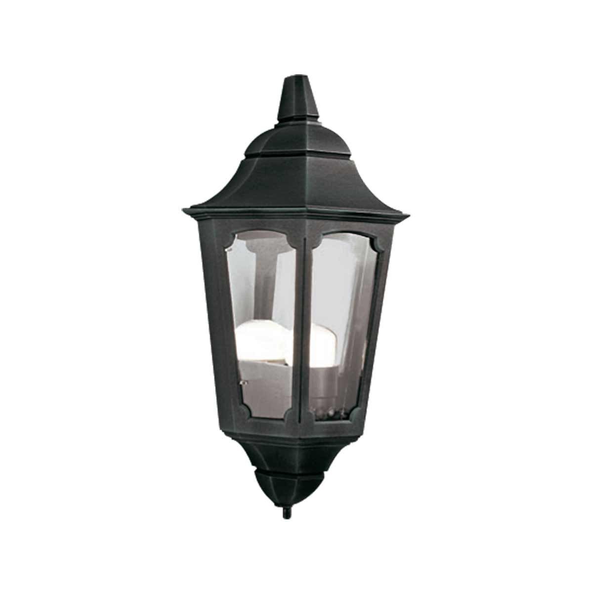 Vintage Outdoor Wall Lantern in Black Finish