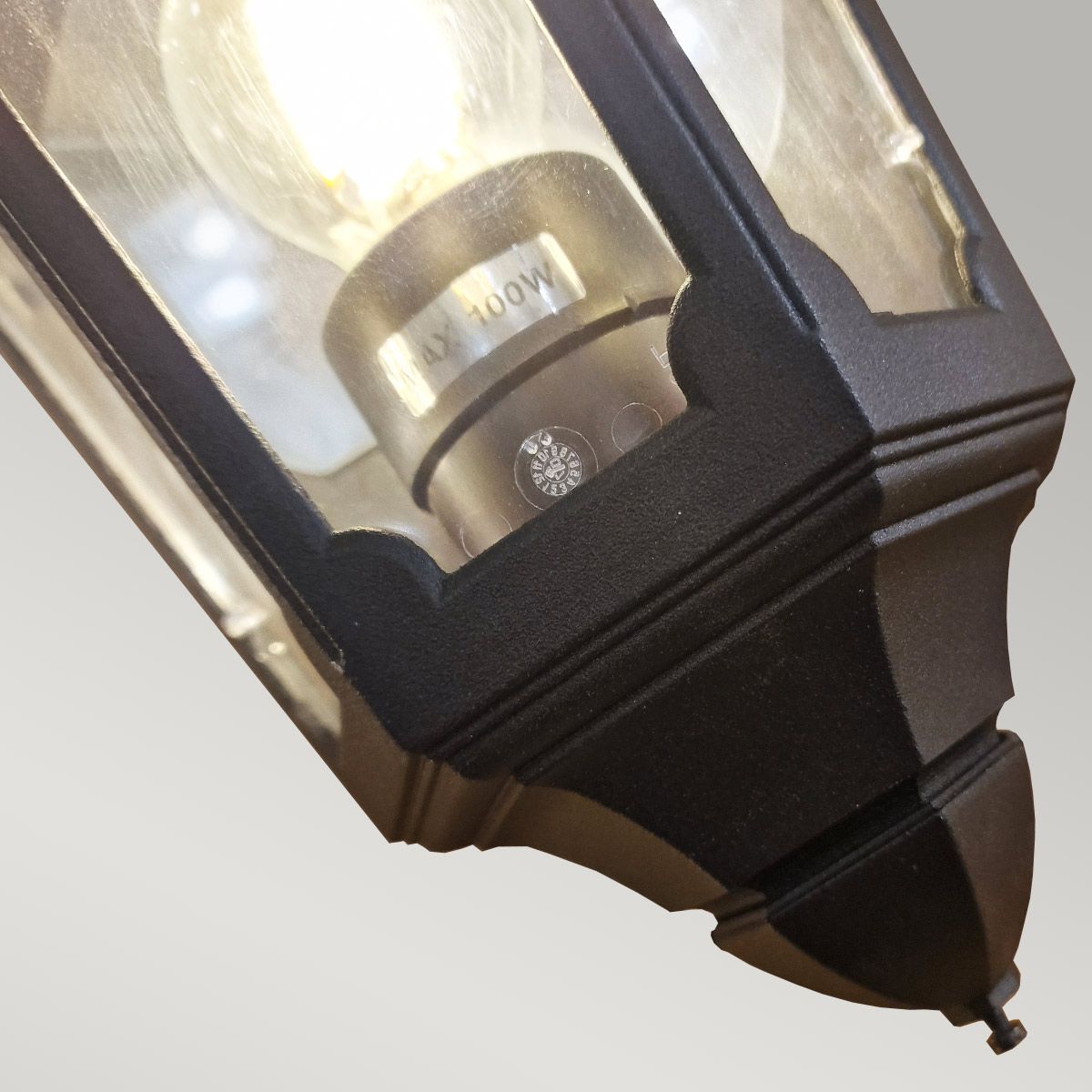 Vintage Outdoor Wall Lantern in Black Finish