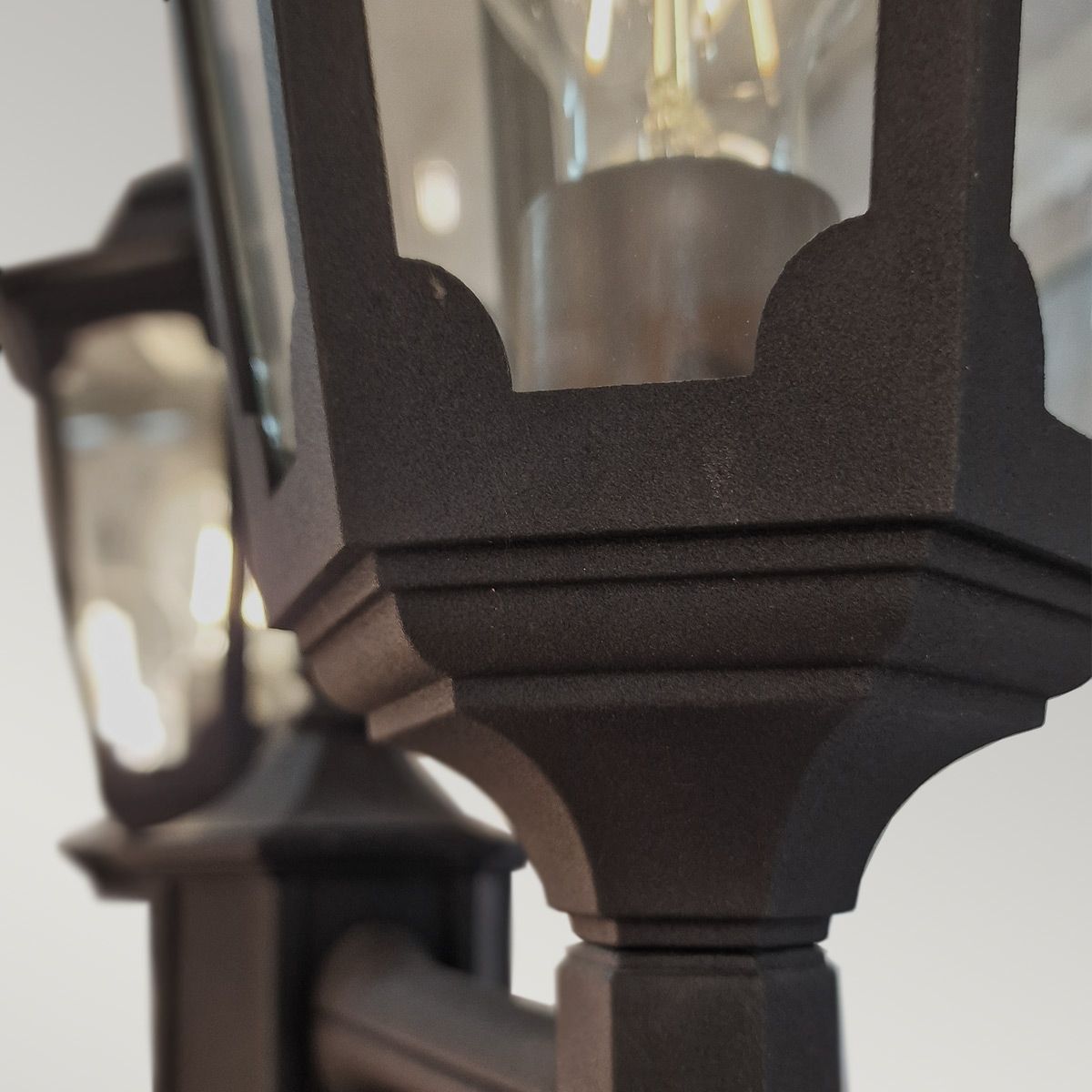 Parish Dual Lantern Post in Elegant Black