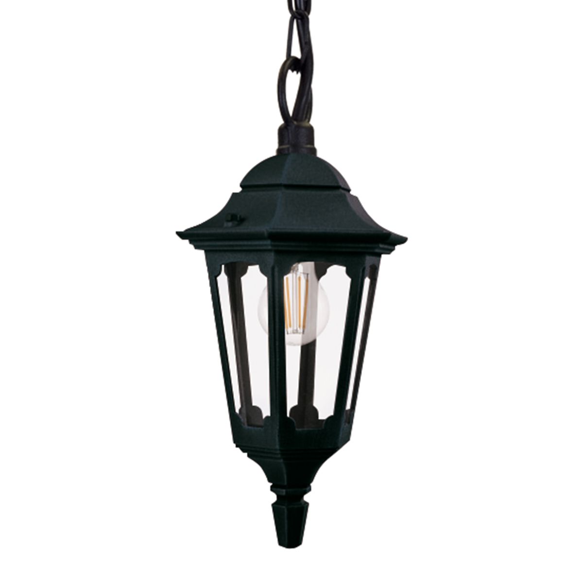 Parish 1 Light Chain Lantern  Black
