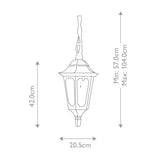 Parish 1 Light Chain Lantern  Black