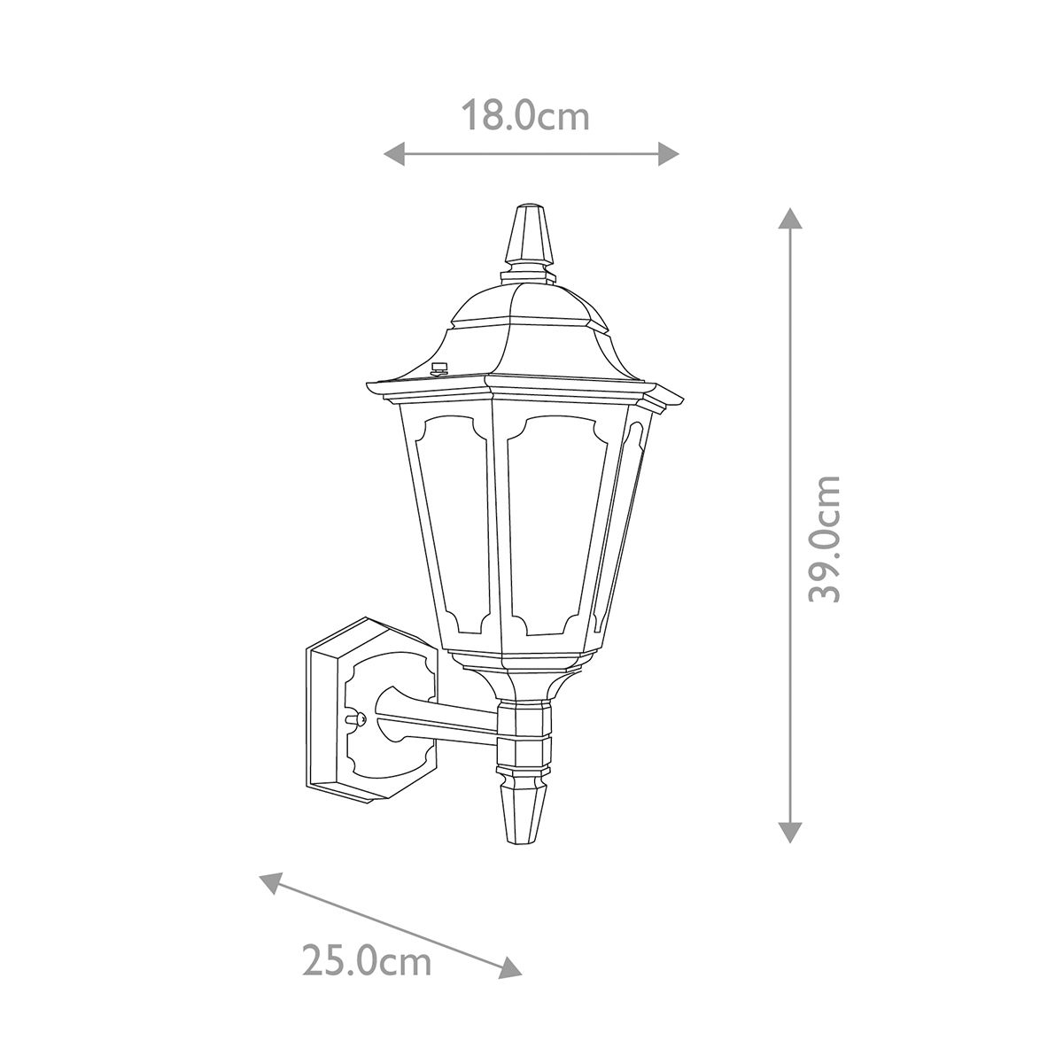 Elegant Parish Mini Black Outdoor Wall Lantern