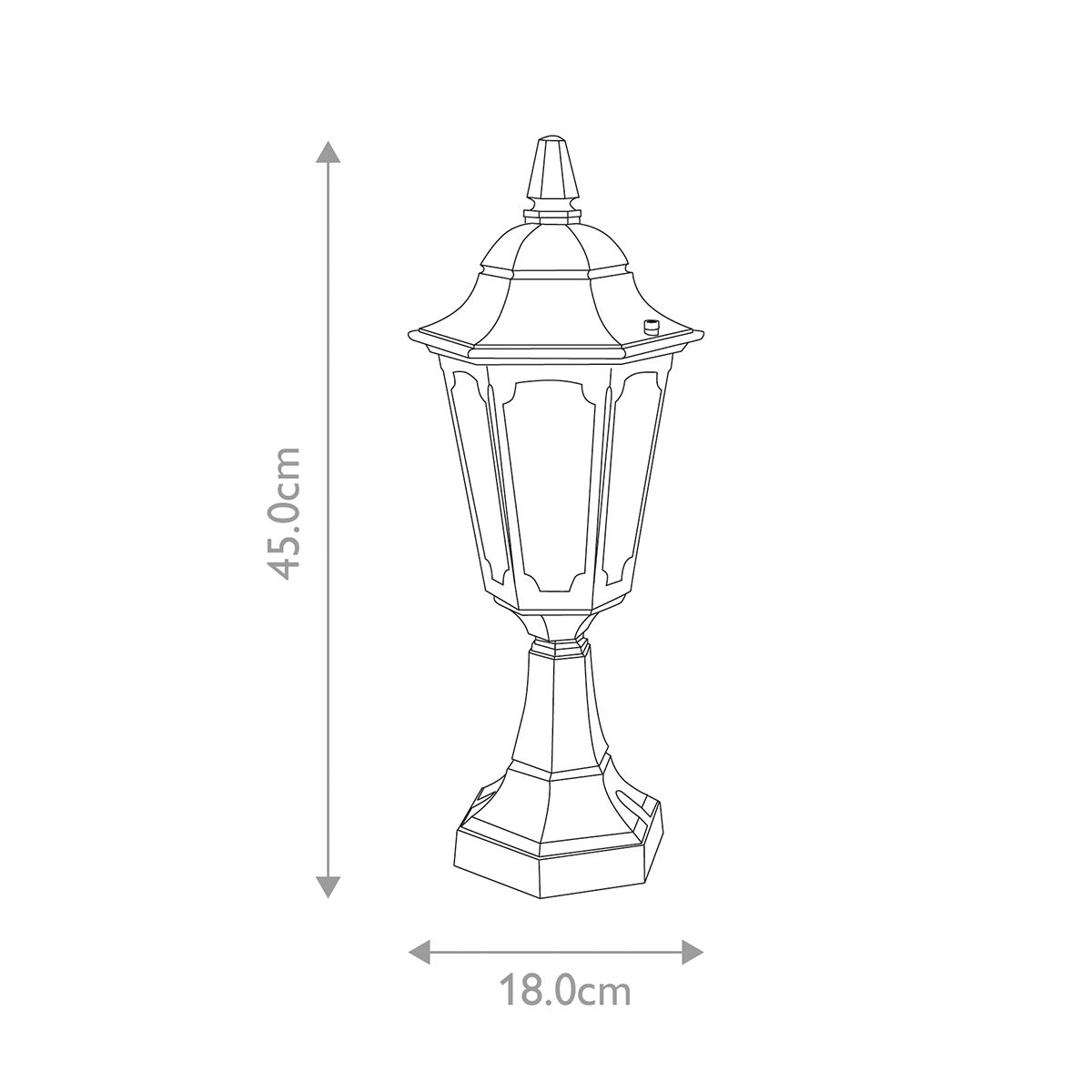 Elegant Black Parish Mini Pedestal Lantern