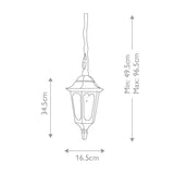 Parish Mini 1 Light Chain Lantern Black