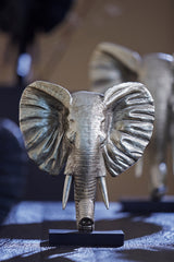 Elegant Light Gold Elephant Ornament on Base - 30x15x35.5 cm