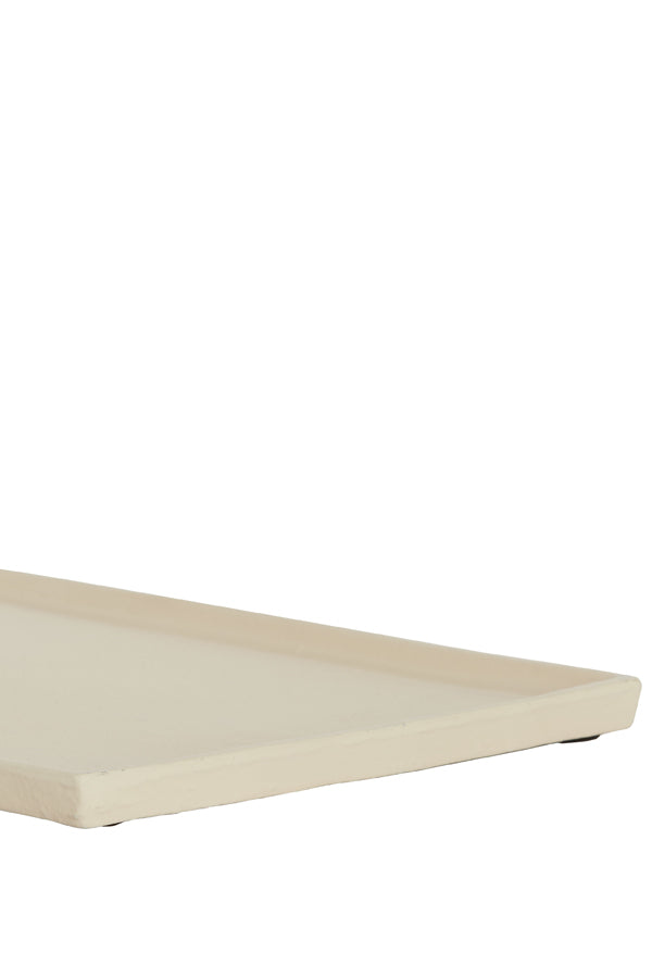 Elegant Maes Cream Serving Platter, 40x19x1 cm