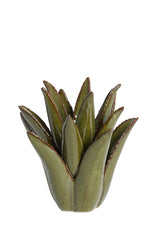 Cactus Ceramic Tealight Holder, Dark Green, 21cm