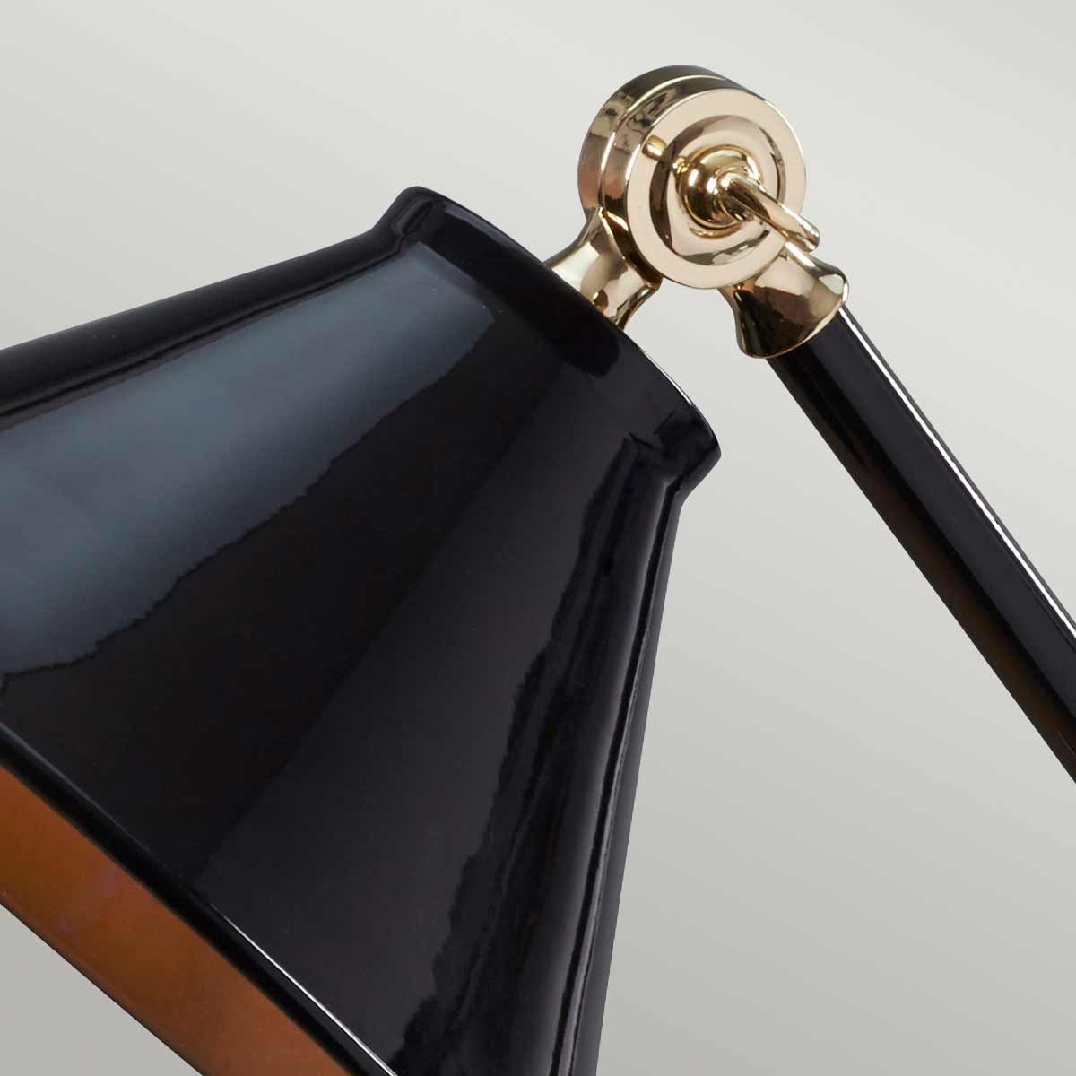 Provence Element Compact Table Lamp in Black and Polished Brass