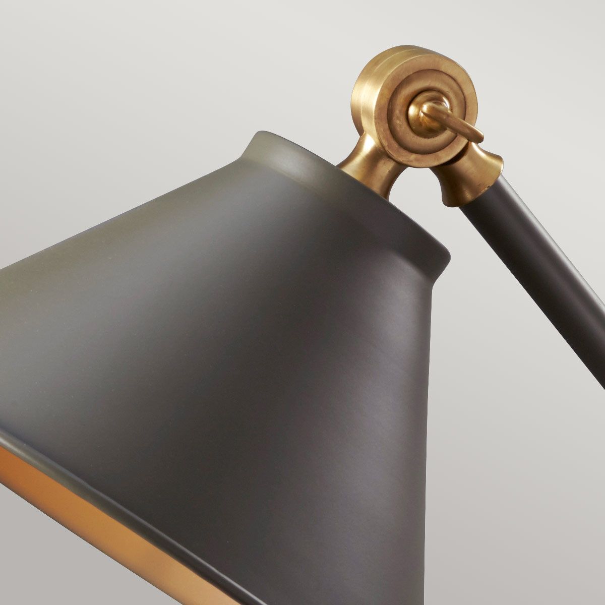 Provence Charm Mini Table Lamp in Dark Grey and Aged Brass