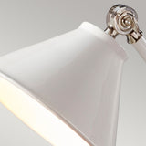 Provence Element Modern Table Lamp in White with Polished Nickel Finish