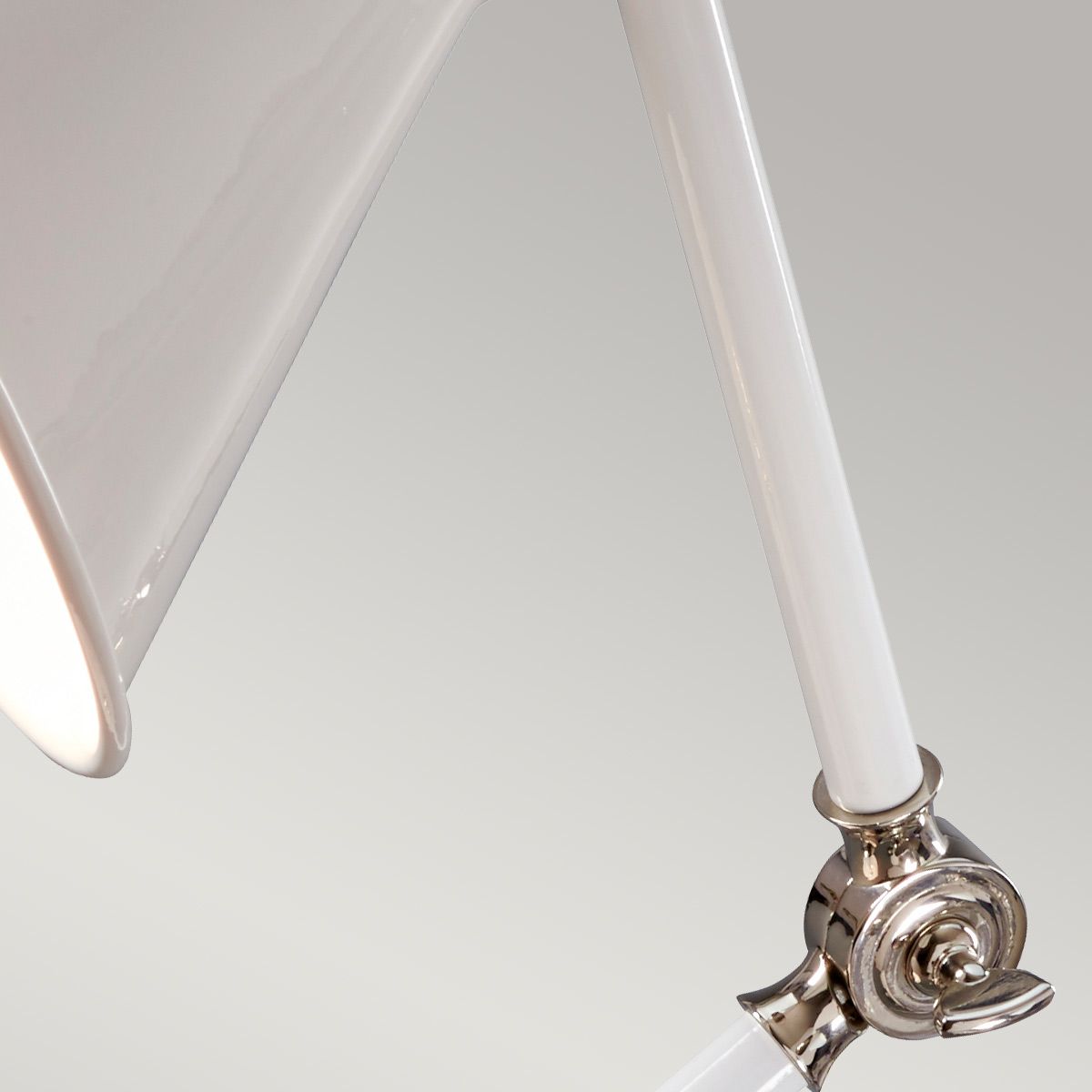 Provence Element Modern Table Lamp in White with Polished Nickel Finish