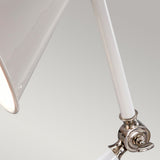 Provence Element Modern Table Lamp in White with Polished Nickel Finish