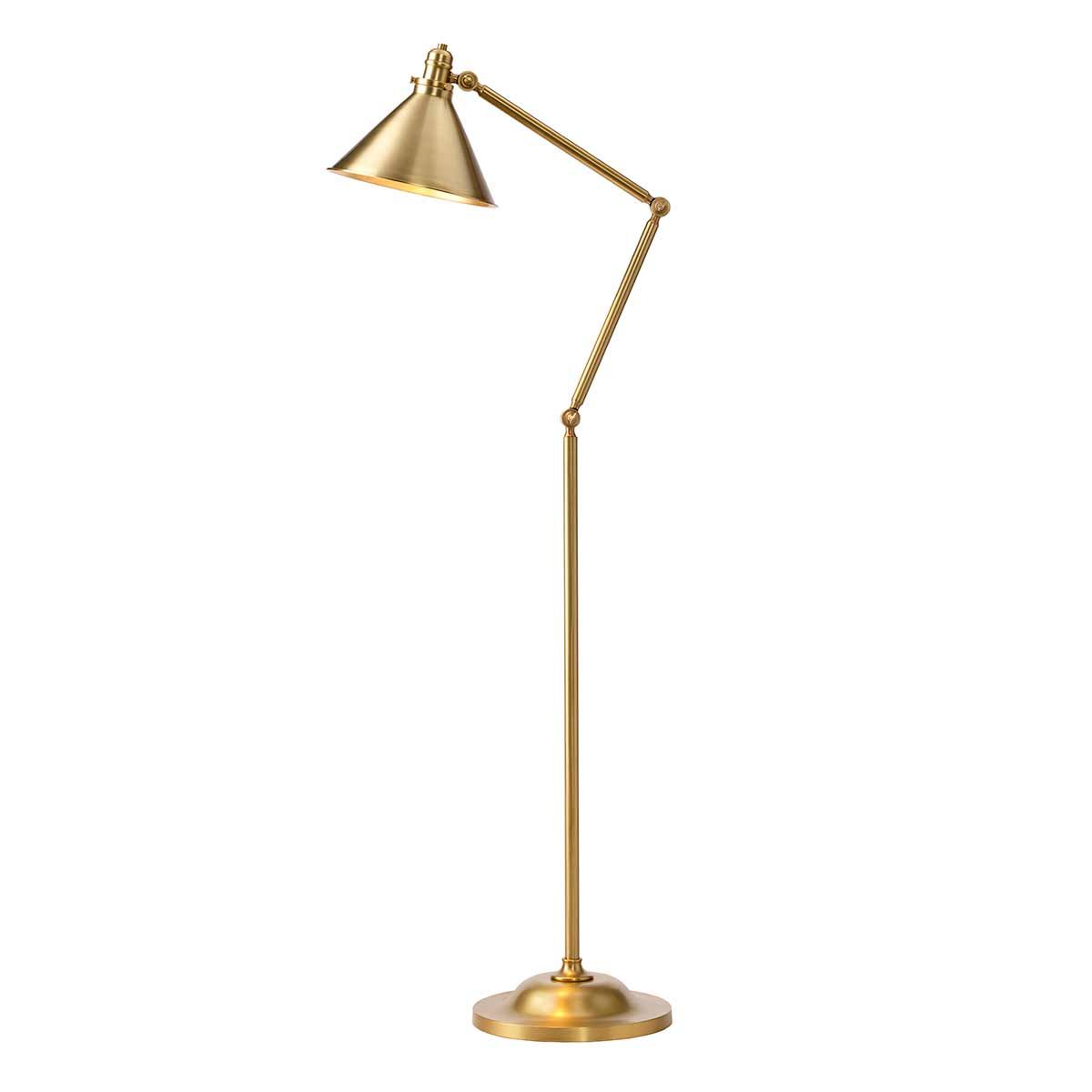 Vintage French Inspired Adjustable Floor Lamp in Aged Brass