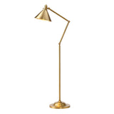 Vintage French Inspired Adjustable Floor Lamp in Aged Brass