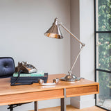 Antique French-Style Nickel Desk Lamp