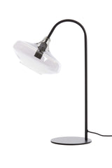 Elegant Solna Black Table Lamp with Smoked Glass, 31x22x50 cm, E14 Socket