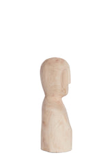 Title: Handcrafted Lumuna Wood Sculpture - Natural Finish, 12.5x12x32.5 cm