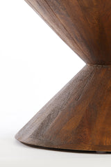 Round Mango Wood Side Table 45x60 cm in Brown Finish