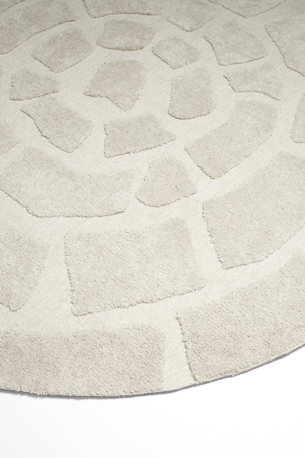 Round Beige Bajelo Area Rug 220 cm