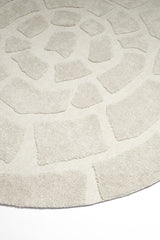 Round Beige Bajelo Area Rug 220 cm
