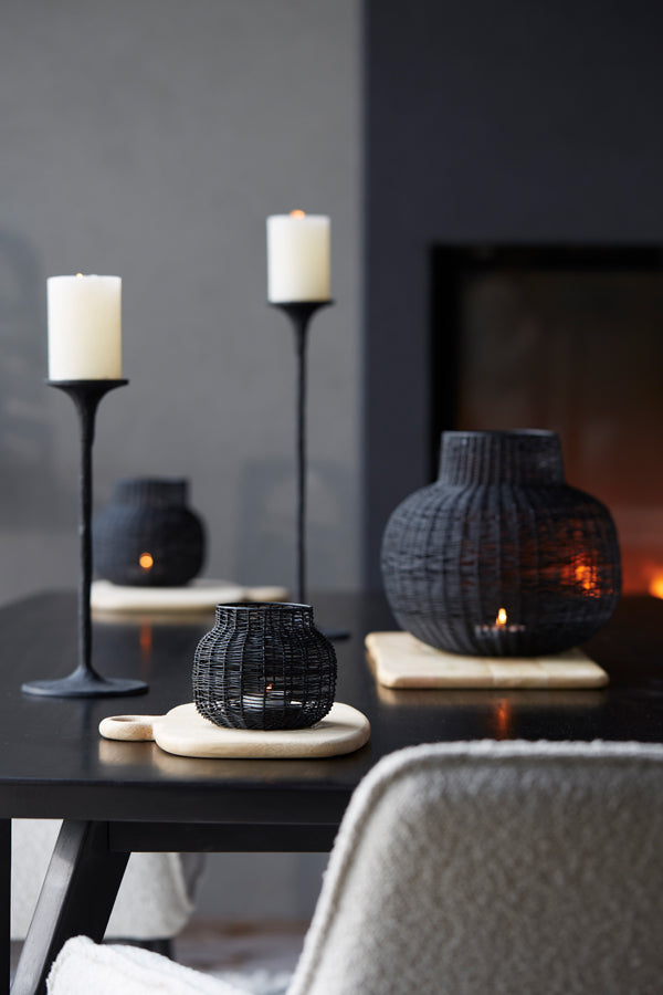 Matte Black Tealight Candle Holder Ø12x10 cm Valery