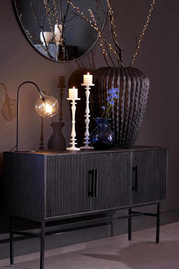 Sleek Black Abage Wood Cabinet 150x40x80 cm