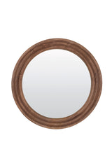 Round Florion Brown Wooden Mirror - 100 cm Diameter