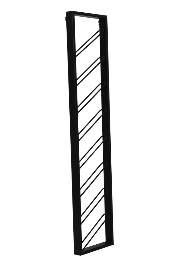 Vertical Elegance: Black Metal Wine Rack for 8 Bottles