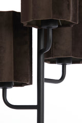 Velvet Harmony Table Lamp, 3 Light, 34x61 cm, Dark Brown with Matte Black Accents