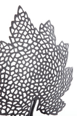 Black Leaf Sculpture on Stand 22x8x30 cm