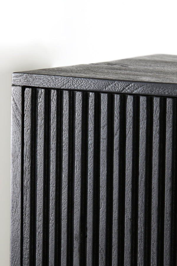 Sleek Black Abage Wood Cabinet 150x40x80 cm