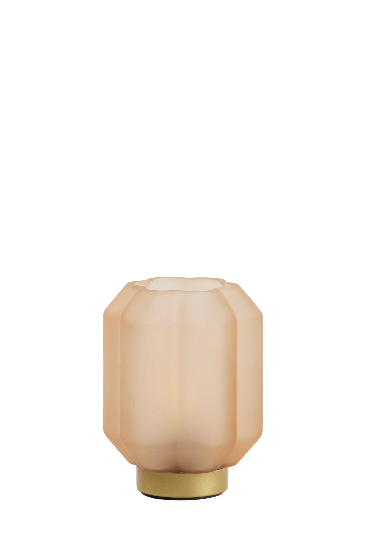 Elegant LED Table Lamp - Frosted Glass in Peach and Gold Finish