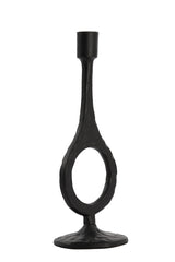 Elegant Laredo Candle Holder in Matte Black, 10x30 cm