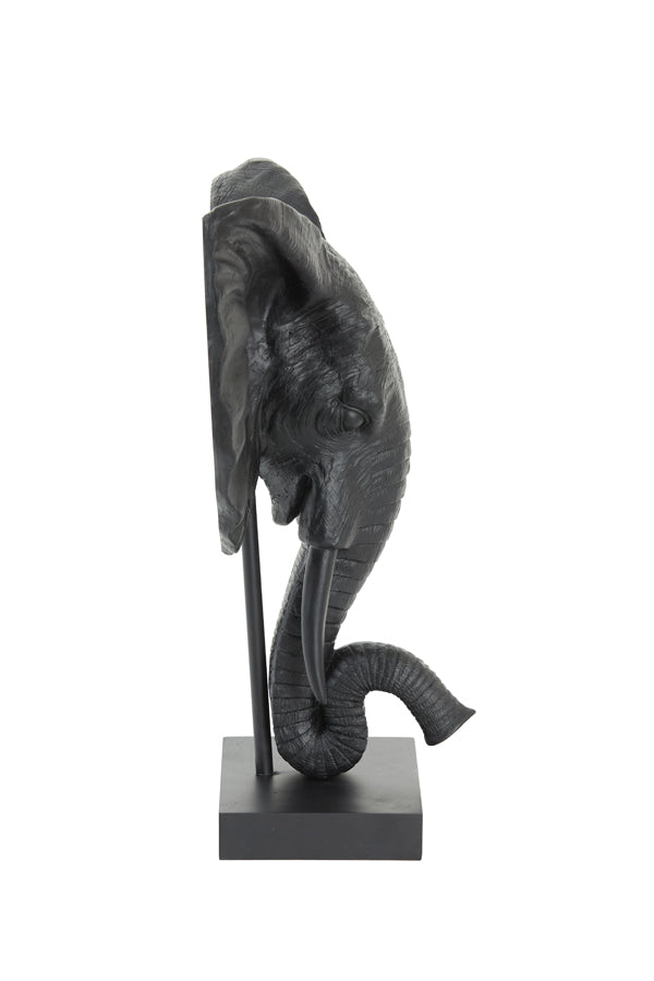 Elephant Sculpture - Matte Black 38.5x19.5x49 cm