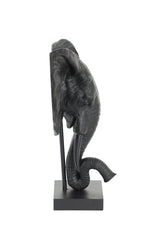 Elephant Sculpture - Matte Black 38.5x19.5x49 cm
