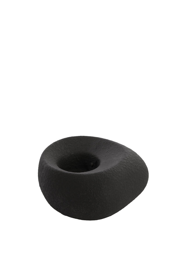 Elegance in Ebony: Alka Ceramics Tealight Holder 16x16x9 cm