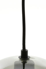 Contemporary 10-Light Pendant in Matte Black with Smoked Glass Orbs