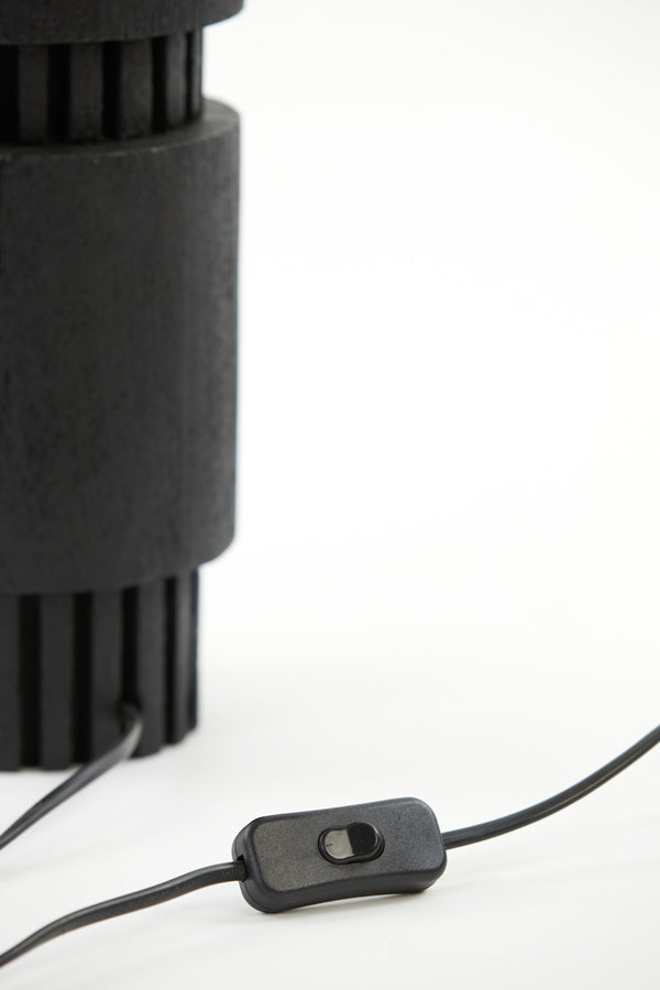 Elegant Sakura Wooden Lamp Base in Matte Black Finish - 15x45 cm