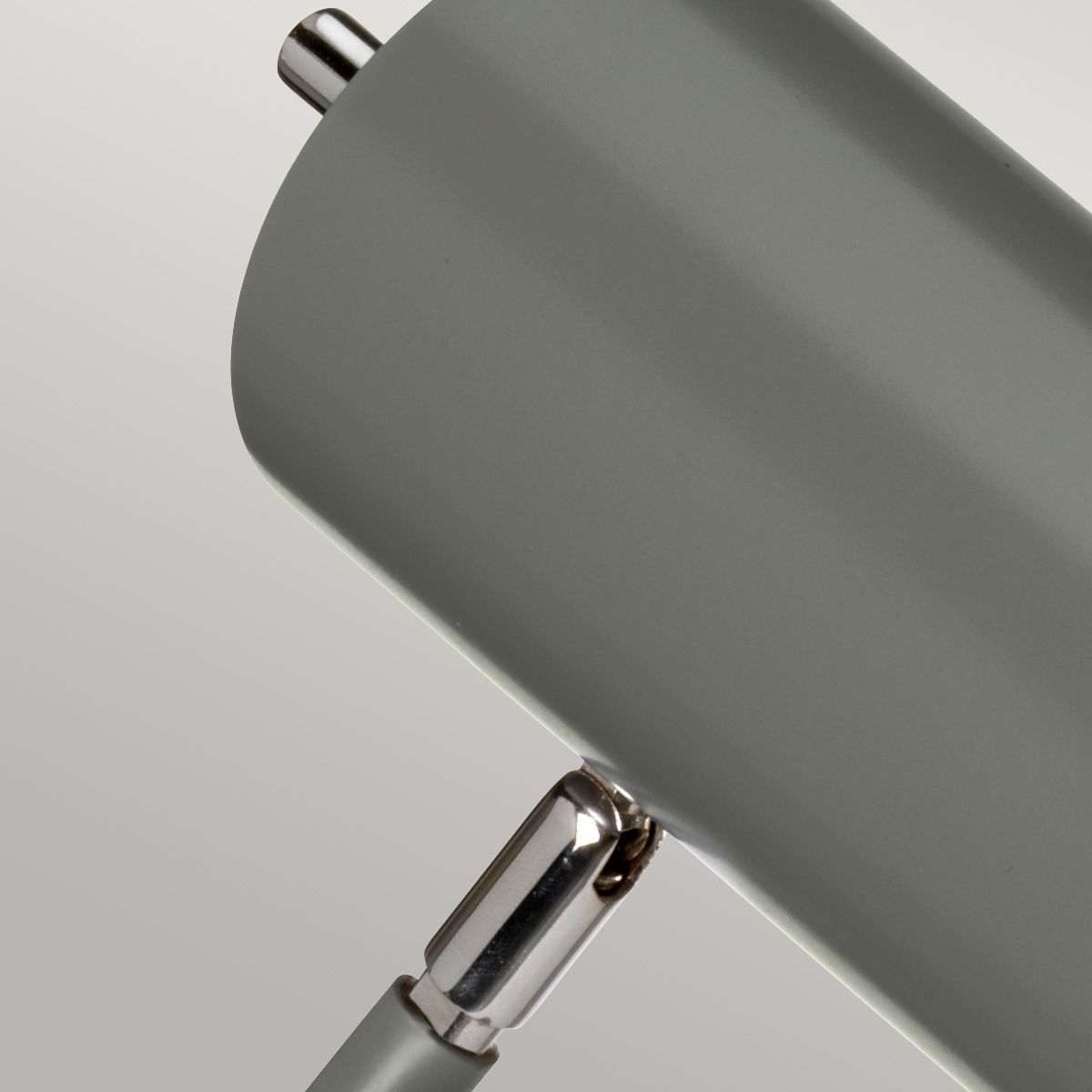 Quinto Contemporary Table Lamp in Dark Grey and Polished Nickel Finish