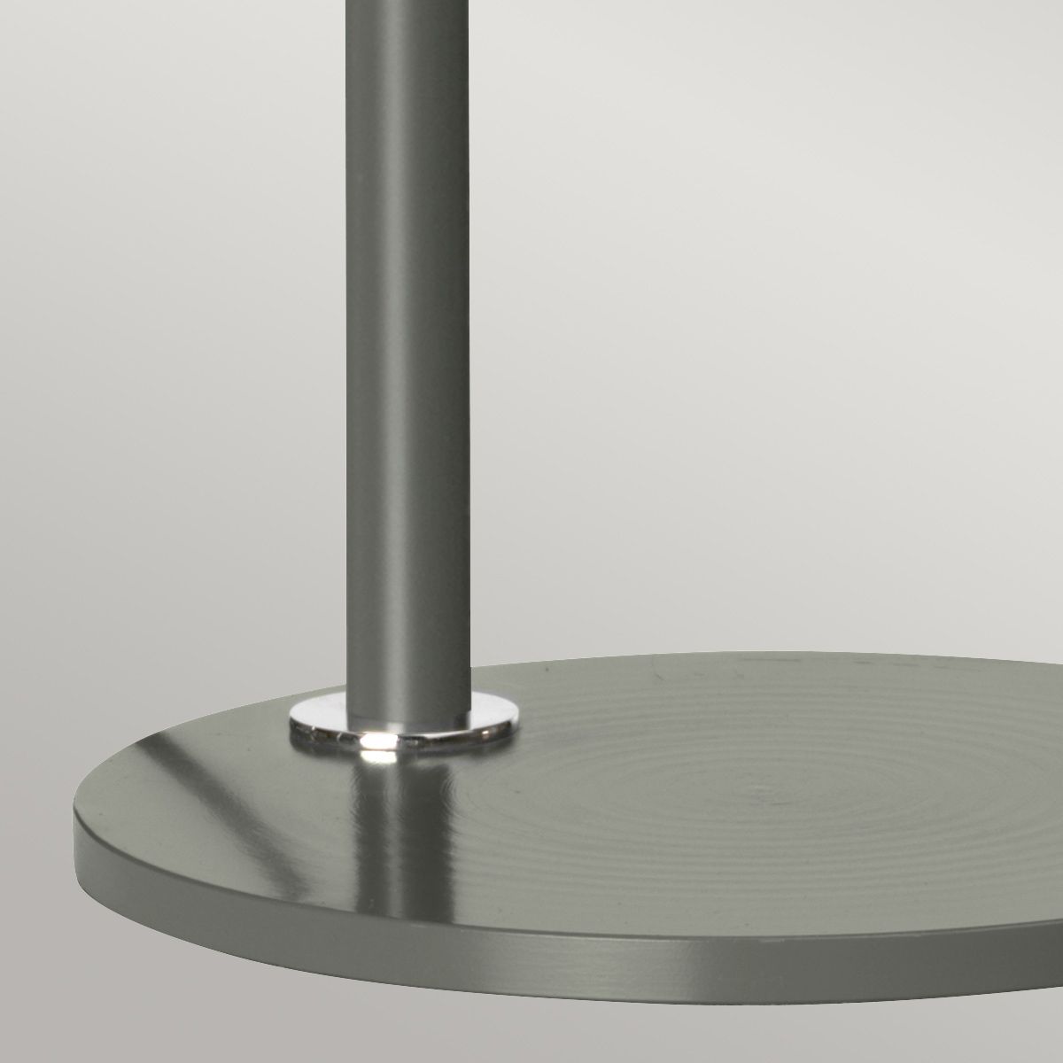 Quinto Contemporary Table Lamp in Dark Grey and Polished Nickel Finish