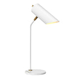 Refined Quinto Table Lamp in Sleek White and Elegant Aged Brass Finish