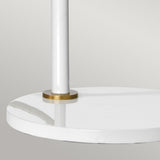 Refined Quinto Table Lamp in Sleek White and Elegant Aged Brass Finish